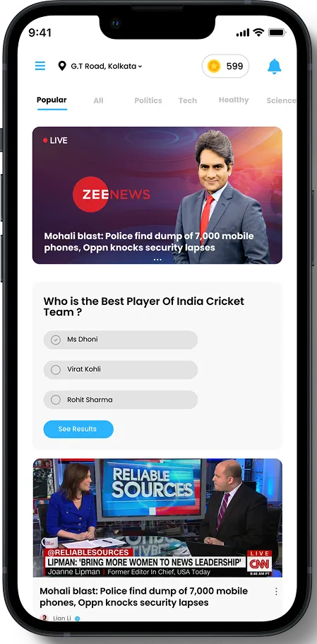 NewsWatch screen 1